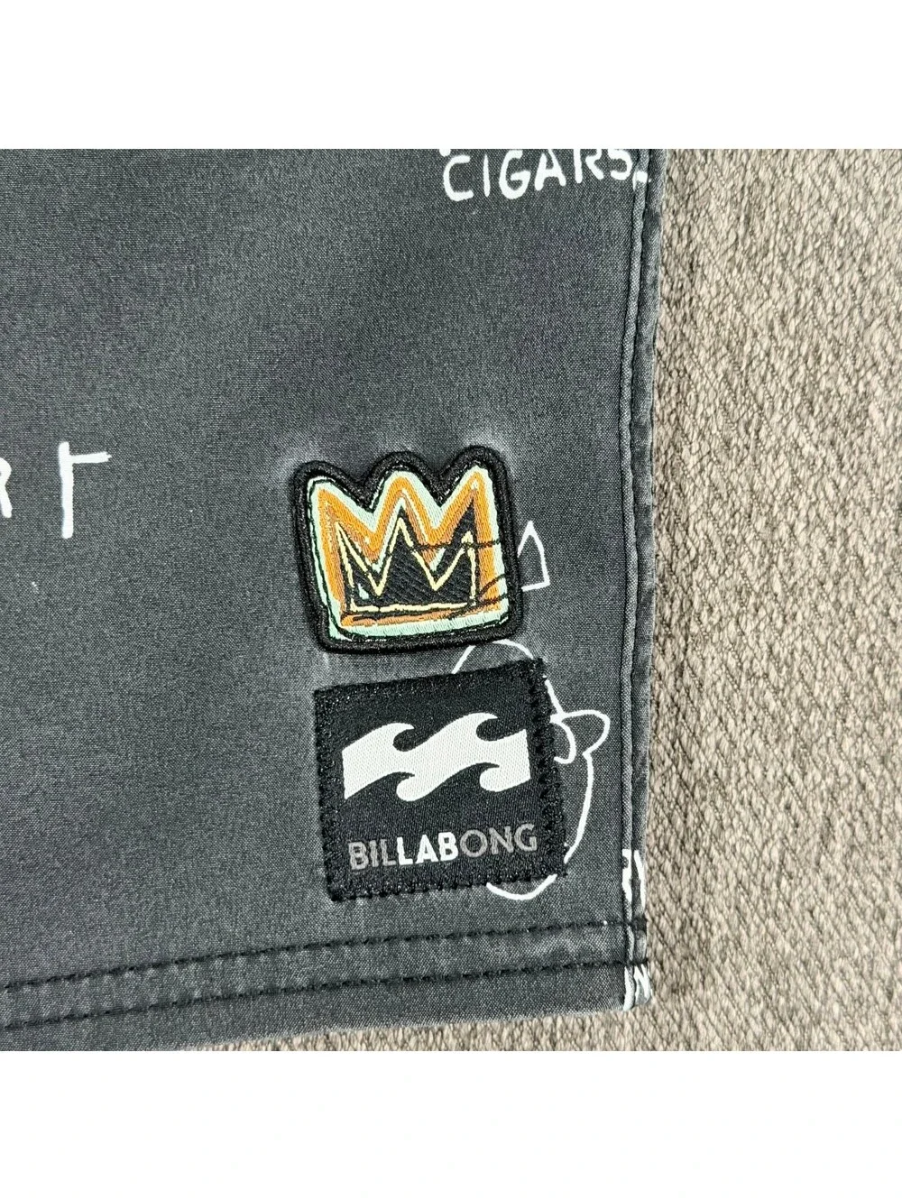 Billabong x Basquiat Board Shorts Mens 36 Gray Art Swim Trunks